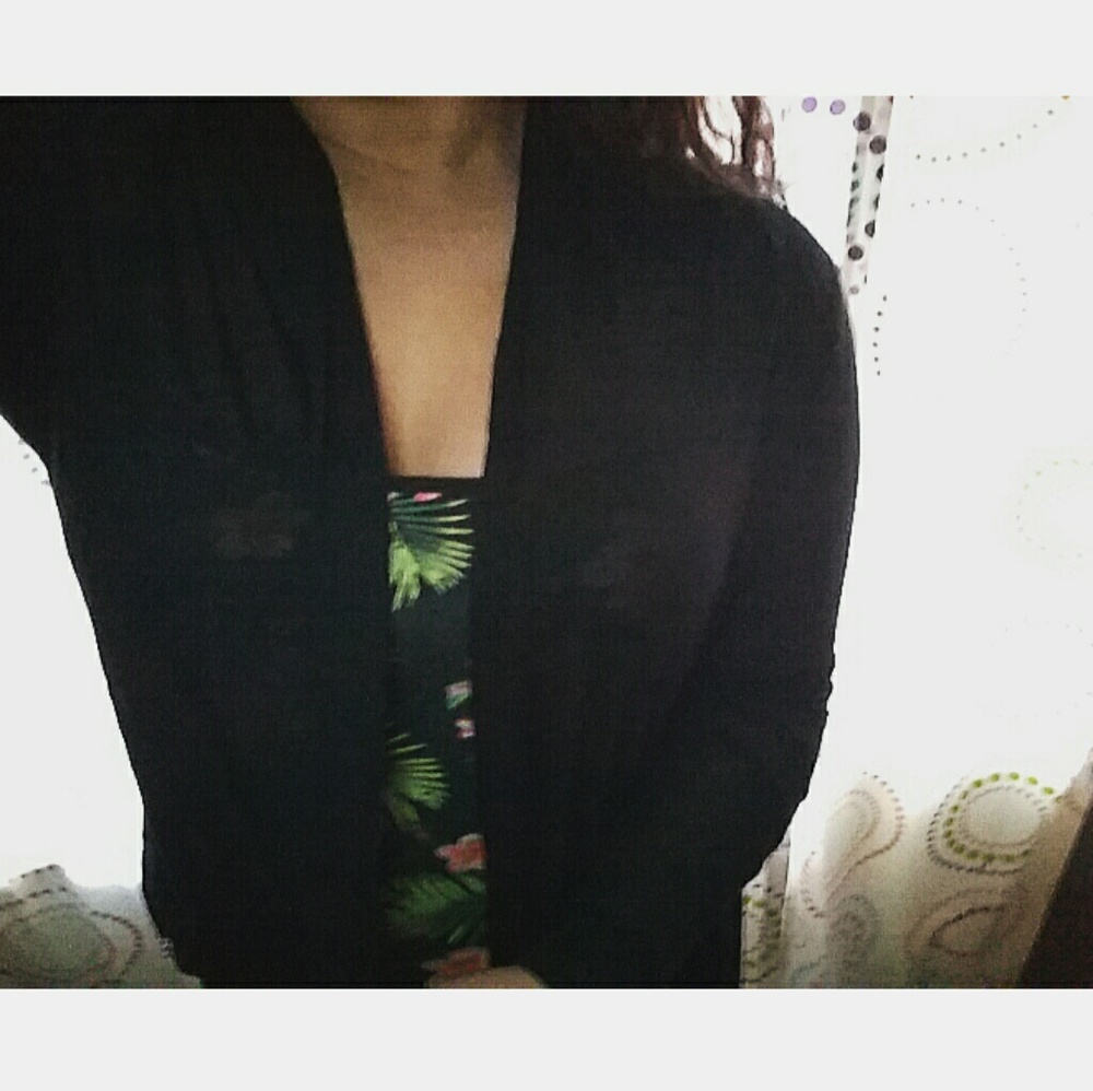 Sheer black Cardigan